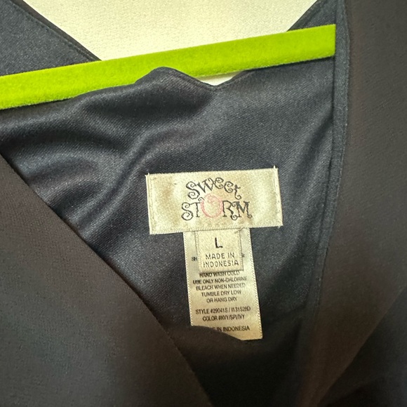 Sweet Storm Navy and Orange short sleeved A-Line dress - Picture 3 of 3